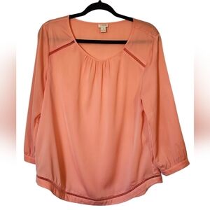 CLOSET CLEAROUT Crew Pink Flowy Dress Shirt Blouse Top, Professional Size Medium